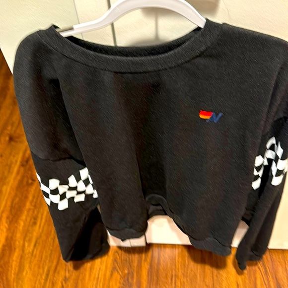 Aviator Nation Tops - Aviator Nation EUC Charcoal Check Sweatshirt Unisex